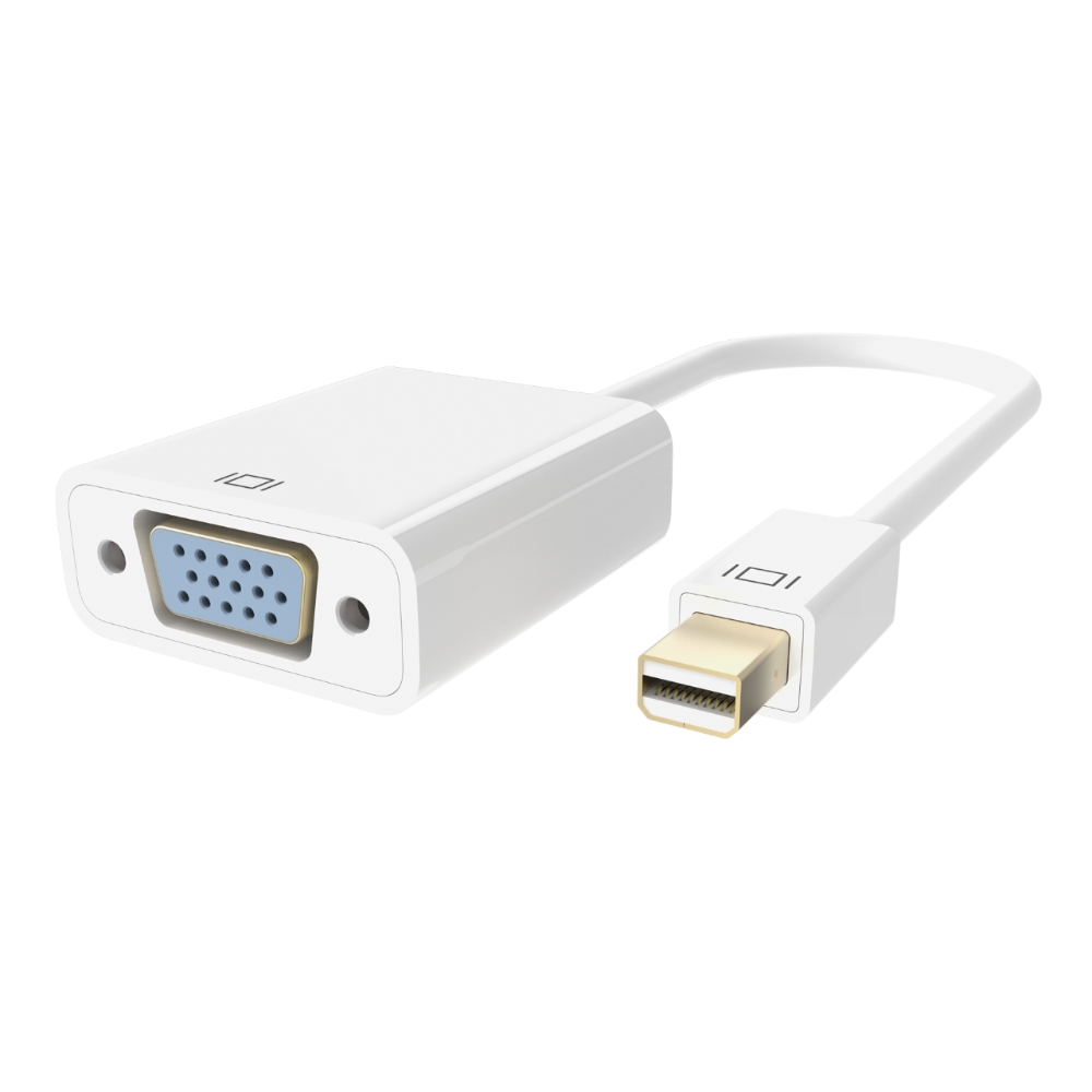 Переходник mini DisplayPort - VGA, длина 20 сантиметров, цвет белый Переходник mini DisplayPort - VGA, длина 20 сантиметров, цвет белый