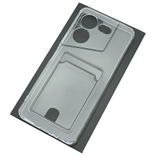 Чехол накладка CARD CASE для TECNO POVA 5 Pro, защита камеры, силикон, отдел для карт, цвет прозрачный Чехол накладка CARD CASE для TECNO POVA 5 Pro, защита камеры, силикон, отдел для карт, цвет прозрачный