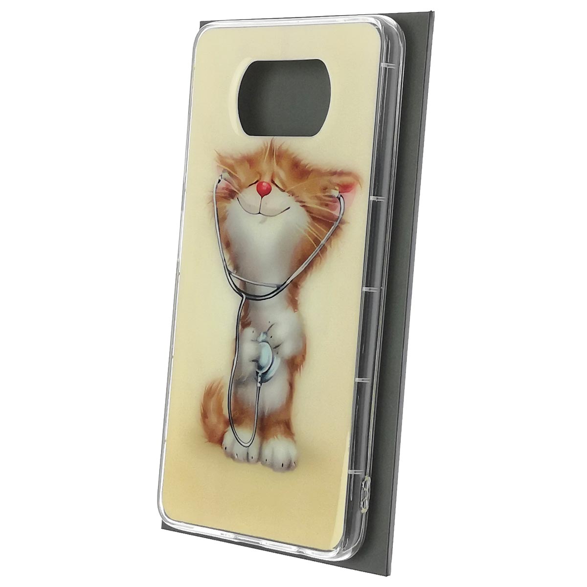 Чехол накладка для XIAOMI POCO X3, POCO X3 Pro, силикон, рисунок Кот с стетоскопом Чехол накладка для XIAOMI POCO X3, POCO X3 Pro, силикон, рисунок Кот с стетоскопом