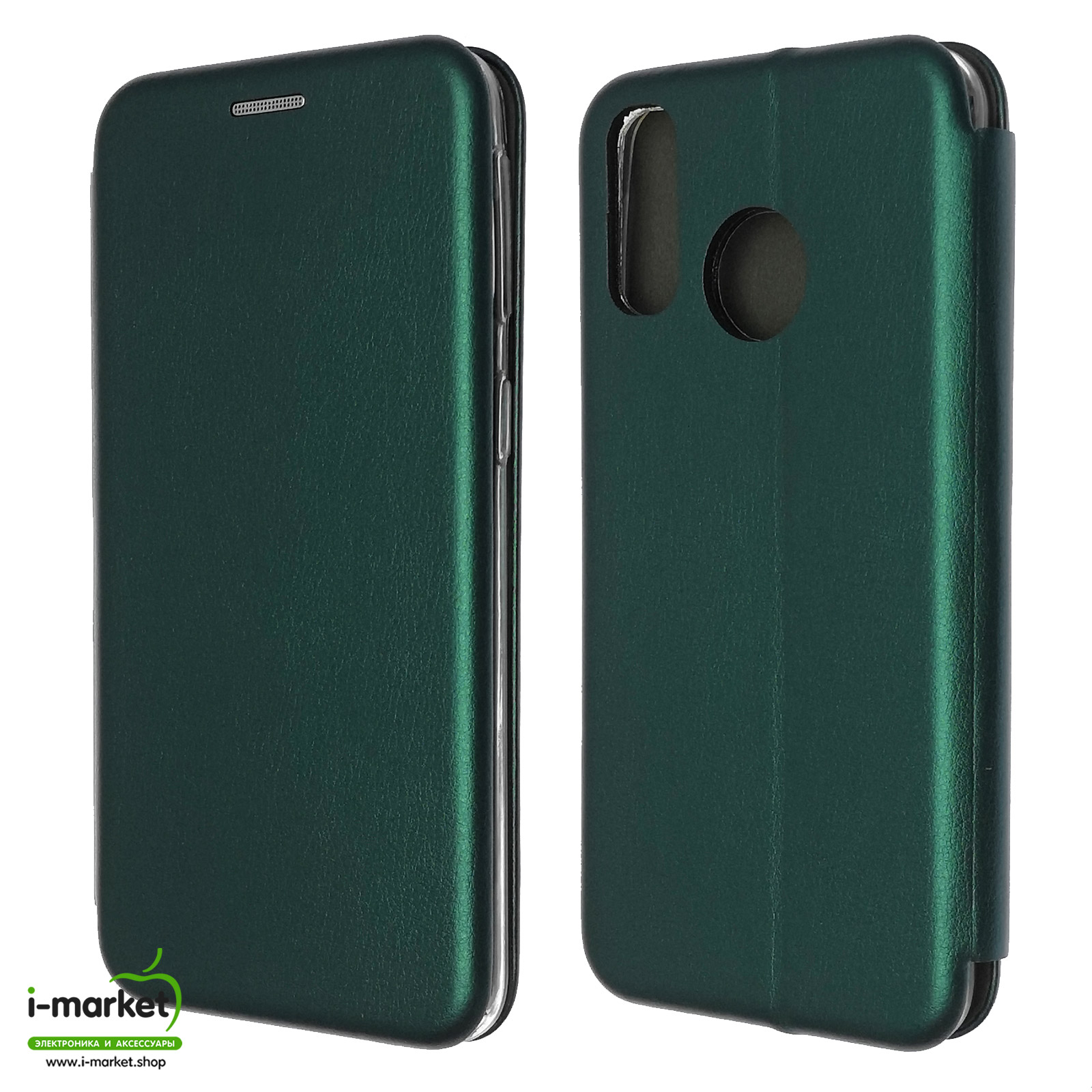 Чехол книжка STYLISH для SAMSUNG Galaxy A40 (SM-A405), экокожа, визитница, цвет темно зеленый Чехол книжка STYLISH для SAMSUNG Galaxy A40 (SM-A405), экокожа, визитница, цвет темно зеленый