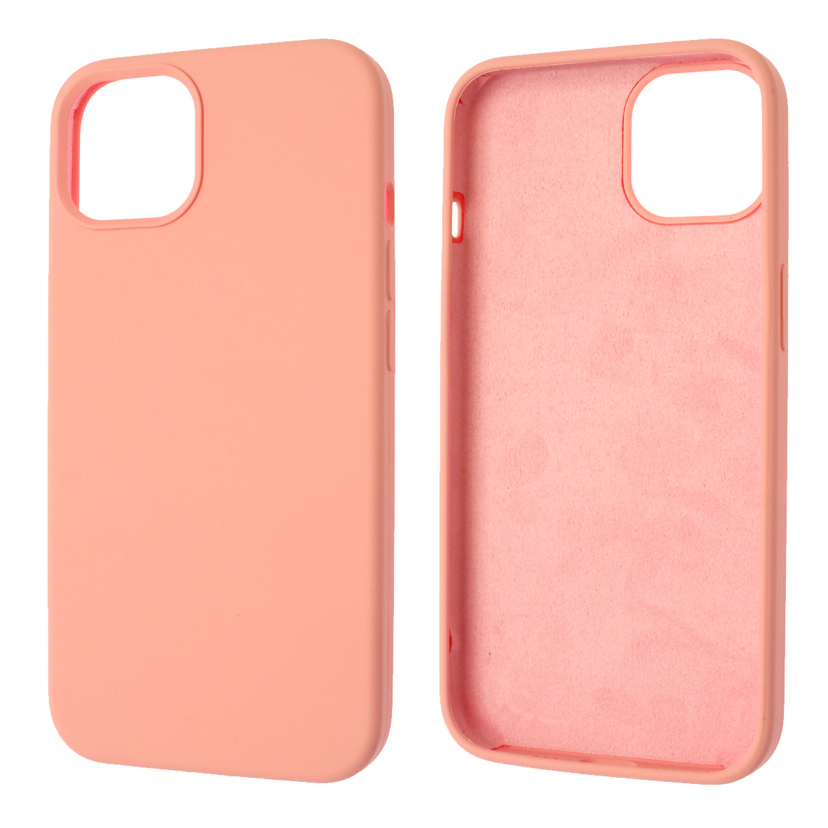 Чехол накладка Silicon Case для APPLE iPhone 13 (6.1), силикон, бархат, цвет розовый
