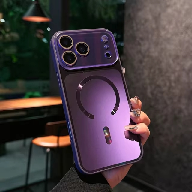 Чехол накладка BEXFLOVE для APPLE iPhone 17 Pro MAX, Magsafe, защита камер, пластик, силикон, цвет пурпурный