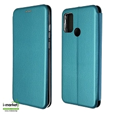 Чехол книжка STYLISH для HUAWEI Honor 9A (MOA-LX9N), экокожа, визитница, цвет голубой Чехол книжка STYLISH для HUAWEI Honor 9A (MOA-LX9N), экокожа, визитница, цвет голубой