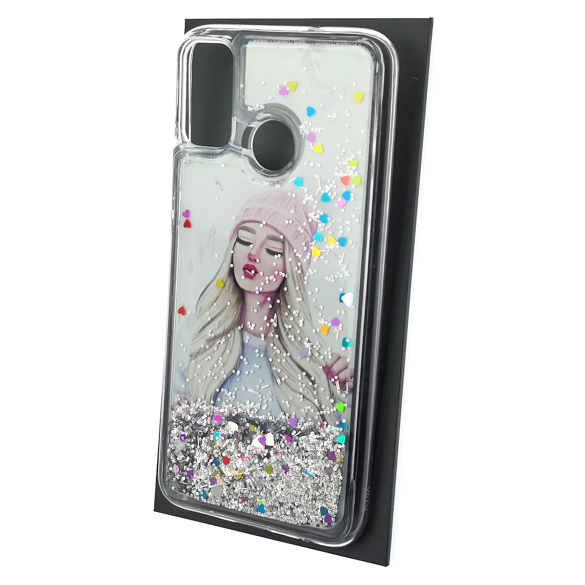 Чехол накладка TransFusion для HUAWEI Honor 9X Lite (JSN-L21), силикон, переливашка, рисунок Девушка в розовой шапке