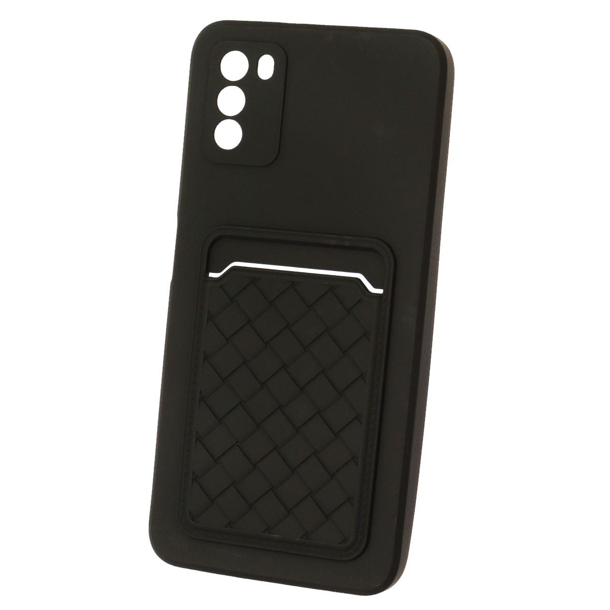 Чехол накладка CARD CASE для XIAOMI POCO M3, силикон, отдел для карт, цвет черный Чехол накладка CARD CASE для XIAOMI POCO M3, силикон, отдел для карт, цвет черный