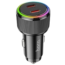 АЗУ (Автомобильное зарядное устройство) HOCO NZ14B, 50W, 2 USB Type C, PD30W, PD20W, QC3.0, цвет черный АЗУ (Автомобильное зарядное устройство) HOCO NZ14B, 50W, 2 USB Type C, PD30W, PD20W, QC3.0, цвет черный