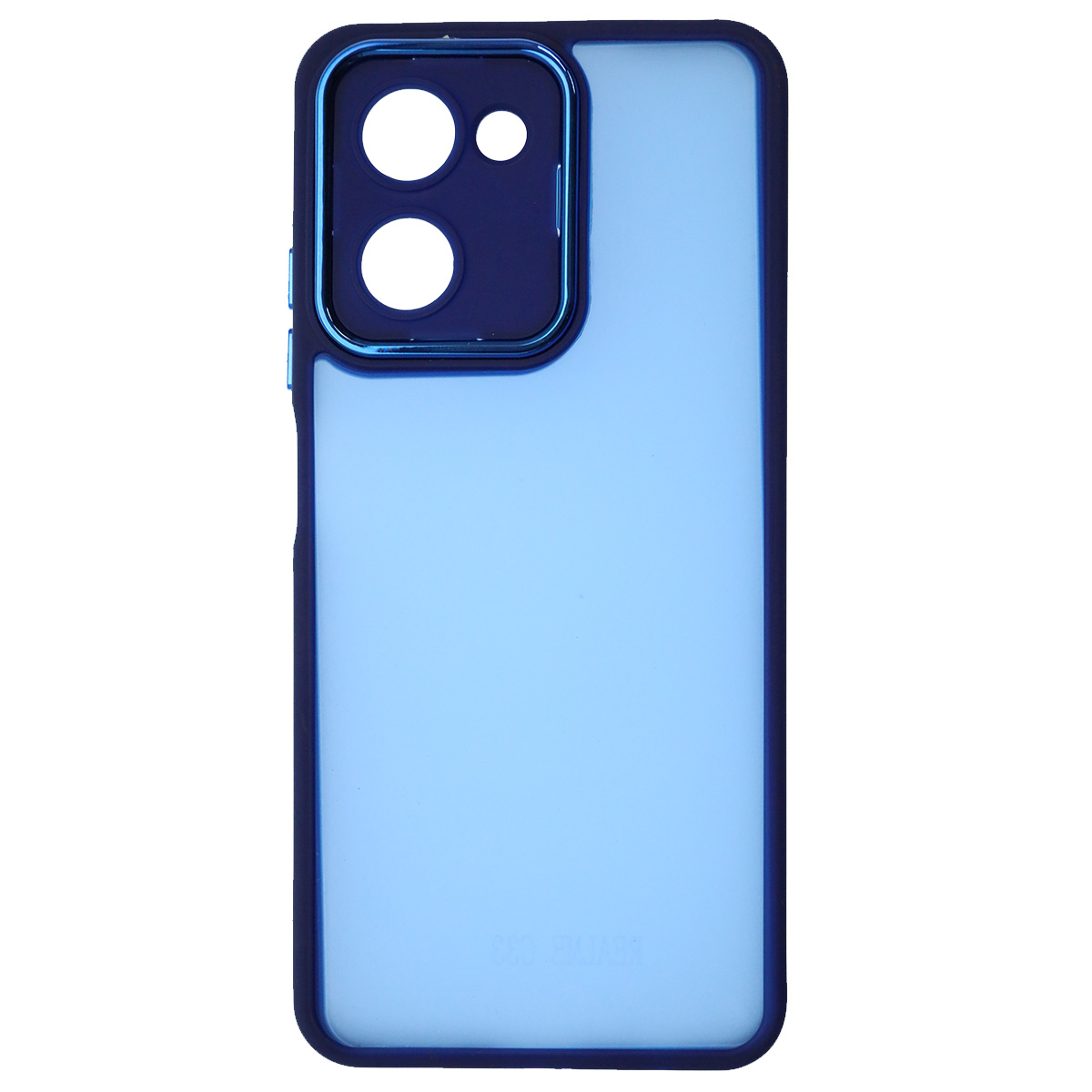 Чехол накладка KING для Realme C33, силикон, пластик, защита камеры, цвет окантовки темно синий
