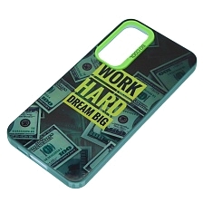 Чехол накладка для SAMSUNG Galaxy A55, пластик, силикон, рисунок WORK HARD Чехол накладка для SAMSUNG Galaxy A55, пластик, силикон, рисунок WORK HARD