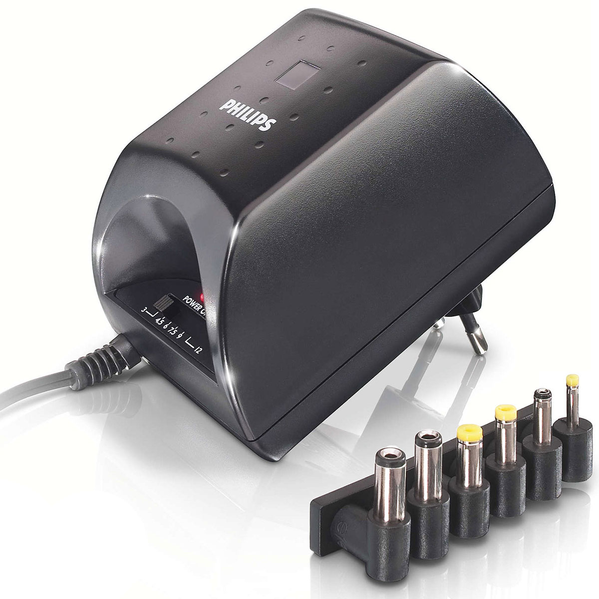 Блок питания Philips SCU5120NB 1.2A 220-240V универсальный с переключателем 3-12V, цвет черный