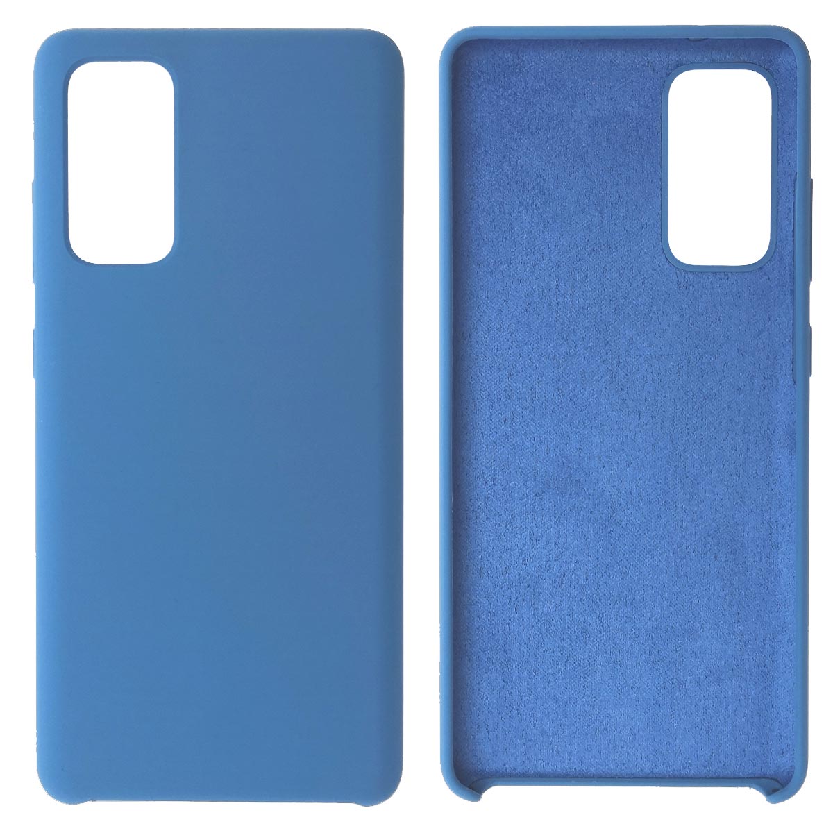 Чехол накладка Silicon Cover для SAMSUNG Galaxy S20FE, силикон, бархат, цвет синий Чехол накладка Silicon Cover для SAMSUNG Galaxy S20FE, силикон, бархат, цвет синий