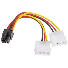 Разветвитель, переходник питания для видеокарт 2 x Molex 4-pin -> PCI-E 6-pin.