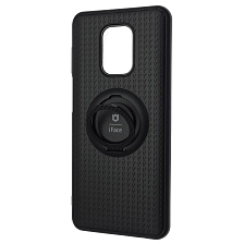 Чехол накладка iFace для XIAOMI Redmi Note 9 Pro, Redmi Note 9S, силикон, кольцо держатель, цвет черный Чехол накладка iFace для XIAOMI Redmi Note 9 Pro, Redmi Note 9S, силикон, кольцо держатель, цвет черный