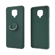 Чехол накладка RING для XIAOMI Redmi Note 9 Pro, Redmi Note 9S, силикон, кольцо держатель, цвет зеленый Чехол накладка RING для XIAOMI Redmi Note 9 Pro, Redmi Note 9S, силикон, кольцо держатель, цвет зеленый
