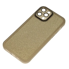Чехол накладка Shine для APPLE iPhone 12 Pro, силикон, блестки, защита камеры, цвет черно золотистый Чехол накладка Shine для APPLE iPhone 12 Pro, силикон, блестки, защита камеры, цвет черно золотистый