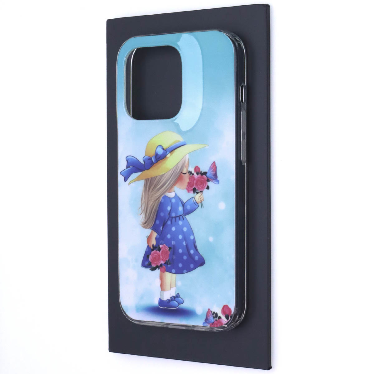 Чехол накладка для APPLE iPhone 14 Pro, силикон, рисунок Девочка с цветами Чехол накладка для APPLE iPhone 14 Pro, силикон, рисунок Девочка с цветами