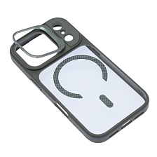 Чехол накладка Cabbeen с поддержкой MagSafe для APPLE iPhone 17 Pro, подставка, цвет прозрачно серый