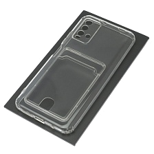 Чехол накладка CARD CASE для XIAOMI Redmi 9T, защита камеры, силикон, отдел для карт, цвет прозрачный Чехол накладка CARD CASE для XIAOMI Redmi 9T, защита камеры, силикон, отдел для карт, цвет прозрачный