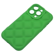 Чехол накладка для APPLE iPhone 14 Pro (6.1"), силикон, 3D ромб, цвет зеленый Чехол накладка для APPLE iPhone 14 Pro (6.1"), силикон, 3D ромб, цвет зеленый