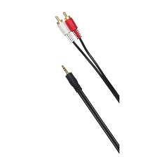 Кабель переходник Male Jack 3.5 (AUX) на Male 2 RCA (Тюльпаны) HD-AV, AUX-2RCA, длина 1.5 метра, цвет черный Кабель переходник Male Jack 3.5 (AUX) на Male 2 RCA (Тюльпаны) HD-AV, AUX-2RCA, длина 1.5 метра, цвет черный