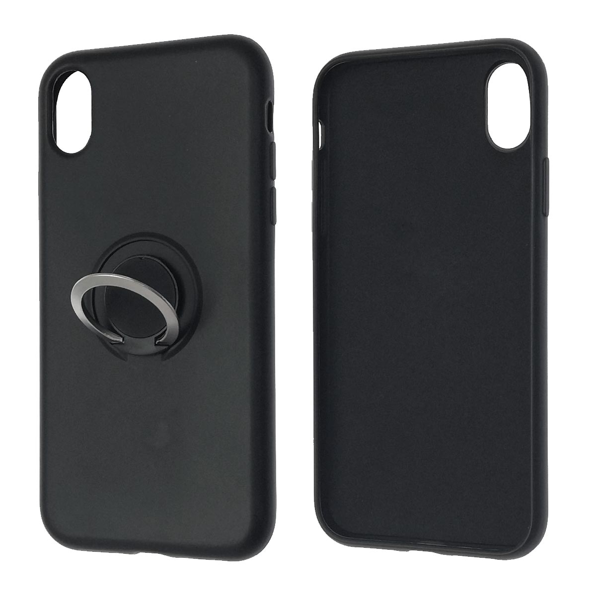 Чехол накладка RING для APPLE iPhone XR, силикон, кольцо держатель, цвет черный Чехол накладка RING для APPLE iPhone XR, силикон, кольцо держатель, цвет черный