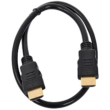 Кабель HDMI - HDMI, длина 0.5 метра, силикон, цвет черный