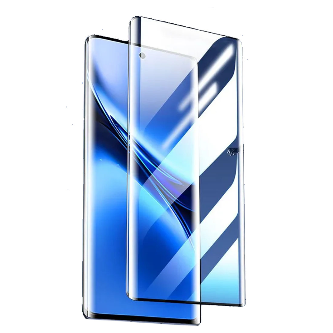 Защитное стекло для TECNO Camon 30S, закругленные края, цвет окантовки черный