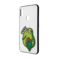 Чехол накладка для SAMSUNG Galaxy A11 (SM-A115), Galaxy M11 (M115), силикон, стекло, рисунок AVOCADO Oyy....
