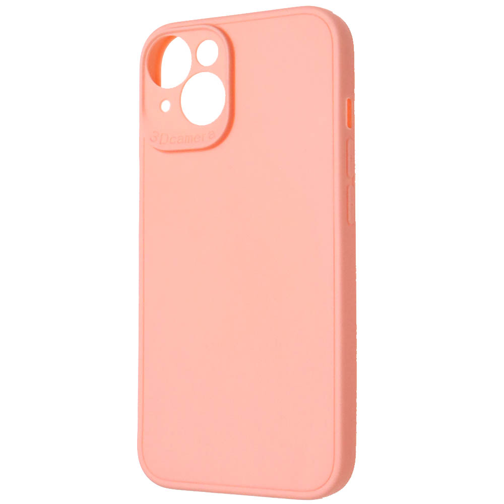 Чехол накладка для APPLE iPhone 14, защита камеры, силикон, цвет персиковый