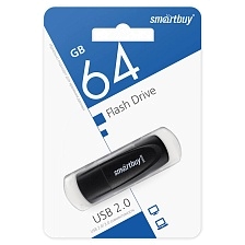 Флешка USB 2.0 64GB SMARTBUY Scout, цвет черный Флешка USB 2.0 64GB SMARTBUY Scout, цвет черный
