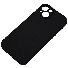 Чехол накладка Silicone Case для APPLE iPhone 14, защита камеры, силикон, бархат, цвет черный