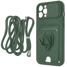Чехол накладка MULTI FUNCTION 4 в 1 для APPLE iPhone 12 Pro MAX (6.7), цвет темно зеленый Чехол накладка MULTI FUNCTION 4 в 1 для APPLE iPhone 12 Pro MAX (6.7), цвет темно зеленый