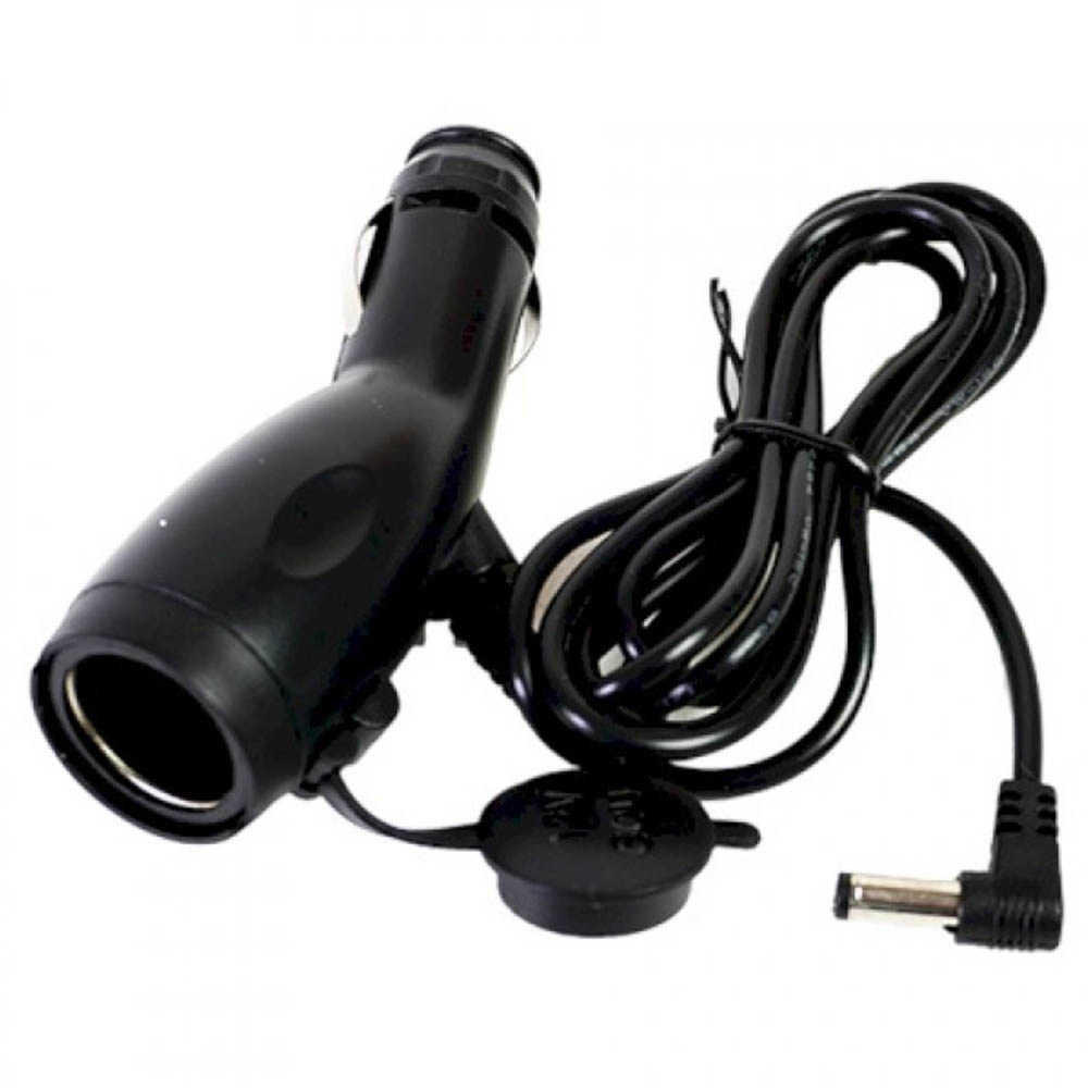 АЗУ (Автомобильное зарядное устройство) LP9 55 12V (5.5*2.5), дополнительный вход под прикуриватель, длина 3.5 метра, цвет черный