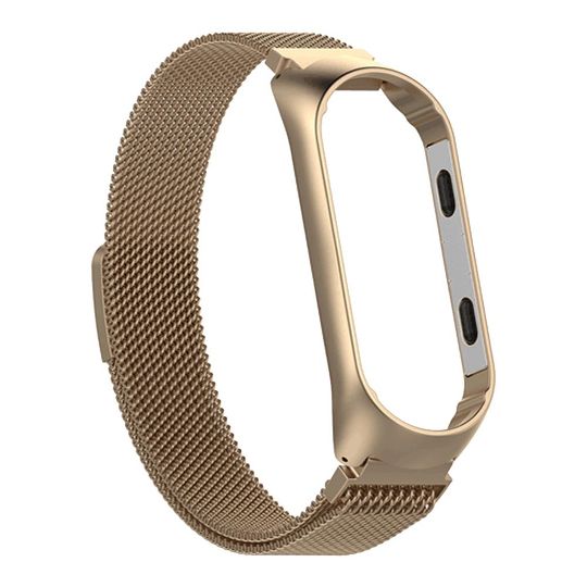 Миланская петля для фитнес трекера Mi 3 Band металлический, цвет золотистый. Миланская петля для фитнес трекера Mi 3 Band металлический, цвет золотистый.