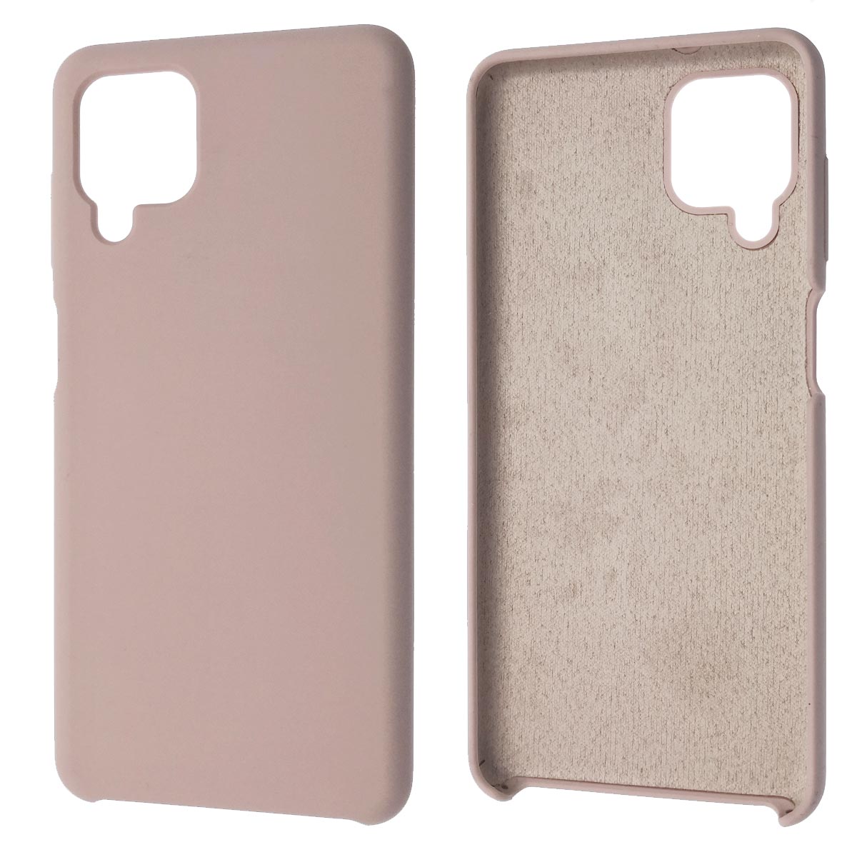Чехол накладка Silicon Cover для SAMSUNG Galaxy A12 (SM-A125), силикон, бархат, цвет розовый песок Чехол накладка Silicon Cover для SAMSUNG Galaxy A12 (SM-A125), силикон, бархат, цвет розовый песок