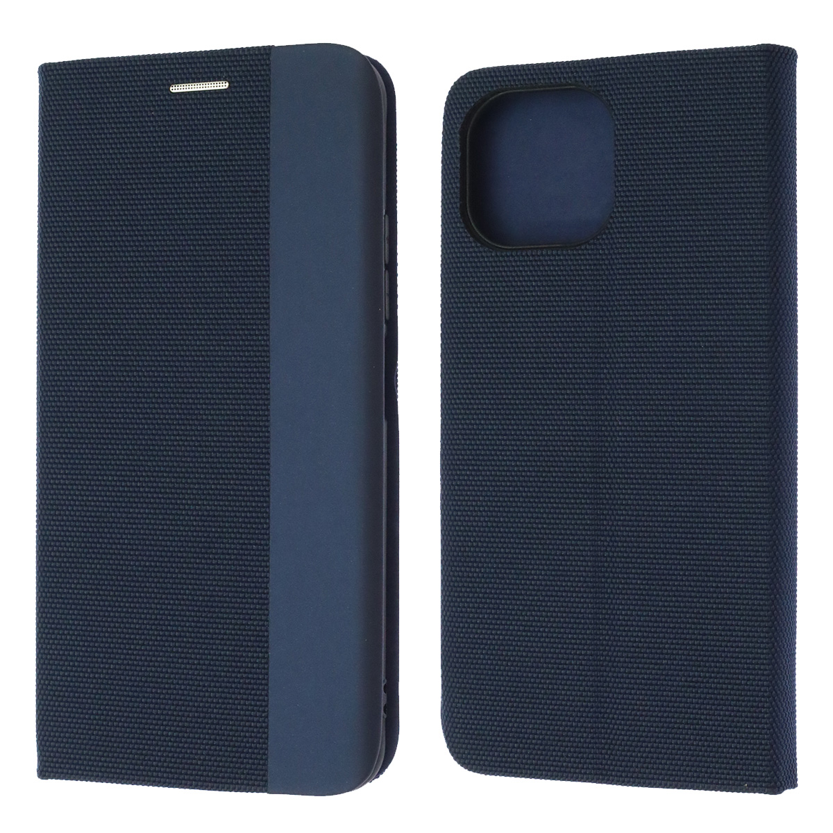 Чехол книжка MESH для XIAOMI MI 11 Lite, текстиль, силикон, бархат, визитница, цвет темно синий