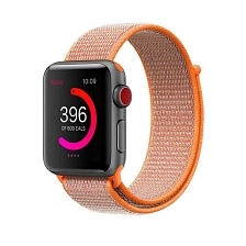 Ремешок для часов Apple Watch (38-40 мм), нейлон, цвет оранжевый