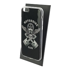 Чехол накладка для APPLE iPhone 6, iPhone 6G, iPhone 6S, силикон, глянцевый, рисунок MOTORBIKE CLUB