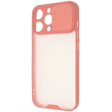 Чехол накладка LIFE TIME для APPLE iPhone 13 Pro (6.1), силикон, пластик, матовый, со шторкой для защиты задней камеры, цвет окантовки розовый