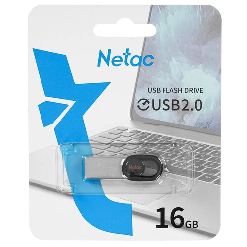 Флешка 16Gb Netac UM2 NT03UM2N-016G-20BK, USB 2.0, цвет серебристый