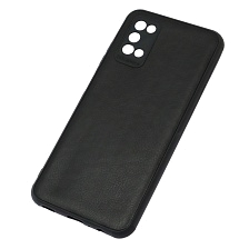 Чехол накладка для SAMSUNG Galaxy A03s (SM-A037F), силикон, текстура кожи, цвет черный Чехол накладка для SAMSUNG Galaxy A03s (SM-A037F), силикон, текстура кожи, цвет черный