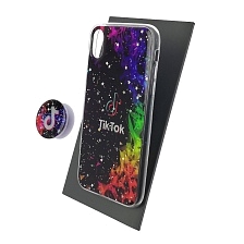 Чехол накладка для APPLE iPhone XR, силикон, фактурный глянец, с поп сокетом, рисунок Tik Tok Чехол накладка для APPLE iPhone XR, силикон, фактурный глянец, с поп сокетом, рисунок Tik Tok