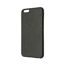 Чехол накладка для APPLE iPhone 6 Plus, 6S Plus, экокожа, силикон, джинс, цвет черный.