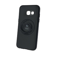 Чехол накладка iFace для SAMSUNG Galaxy A3 2017 (SM-A320), силикон, металл, кольцо держатель, цвет черный.