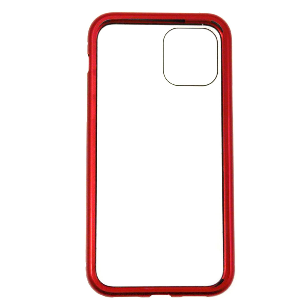 Чехол магнитный для APPLE iPhone 11 Pro, стекло, металл, цвет окантовки красный (-70%)
