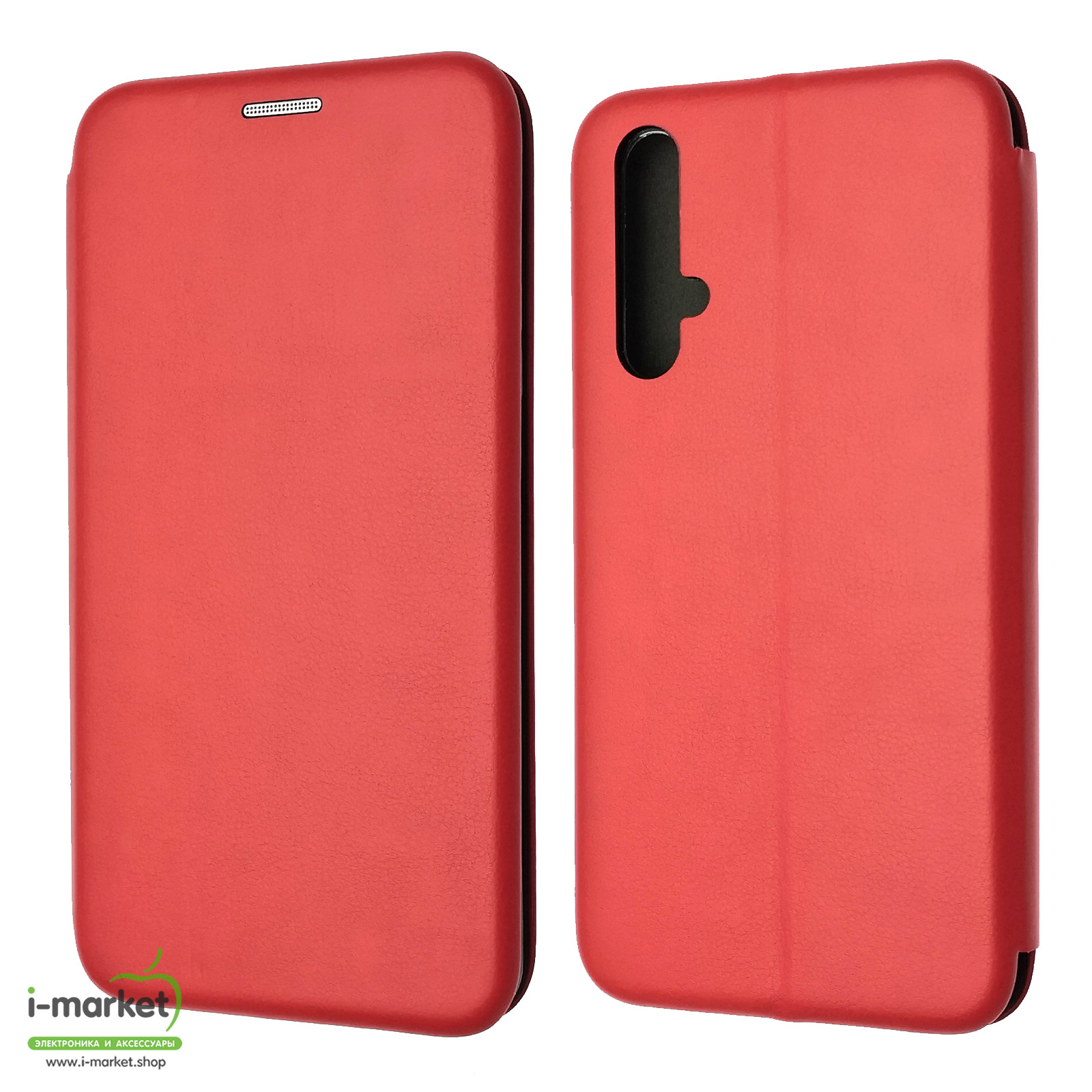 Чехол книжка STYLISH для HUAWEI Honor 20, экокожа, визитница, цвет красный