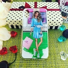 Чехол накладка для APPLE iPhone X, XS, силикон, рисунок девушка Pinkstore.