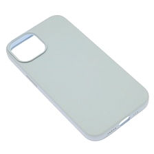 Чехол накладка Silicon Case для APPLE iPhone 14 (6.1"), силикон, бархат, цвет светло серый