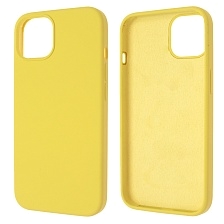 Чехол накладка Silicon Case для APPLE iPhone 13 (6.1), силикон, бархат, цвет желтый Чехол накладка Silicon Case для APPLE iPhone 13 (6.1), силикон, бархат, цвет желтый