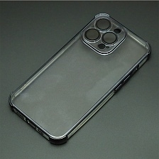 Чехол накладка для APPLE iPhone 13 Pro, силикон, защита камеры, цвет окантовки черный Чехол накладка для APPLE iPhone 13 Pro, силикон, защита камеры, цвет окантовки черный