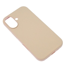 Чехол накладка Silicon Case для APPLE iPhone 16 (6.1"), силикон, бархат, цвет розовый песок